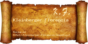 Kleinberger Florencia névjegykártya